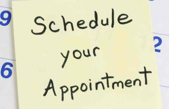 Note to schedule appointment on calendar