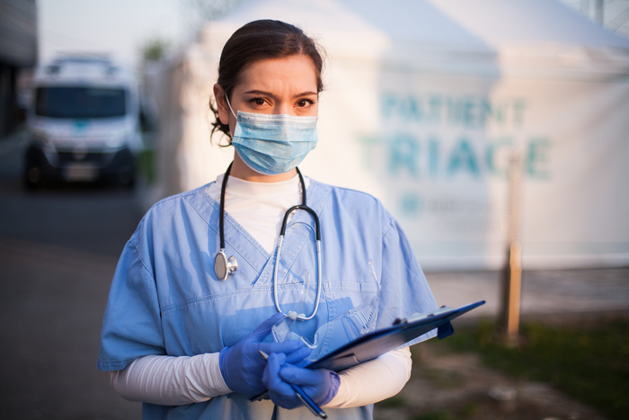 female nurse triage