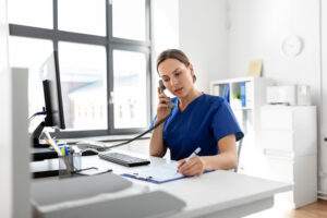 nurse on call scheduling patient appointment